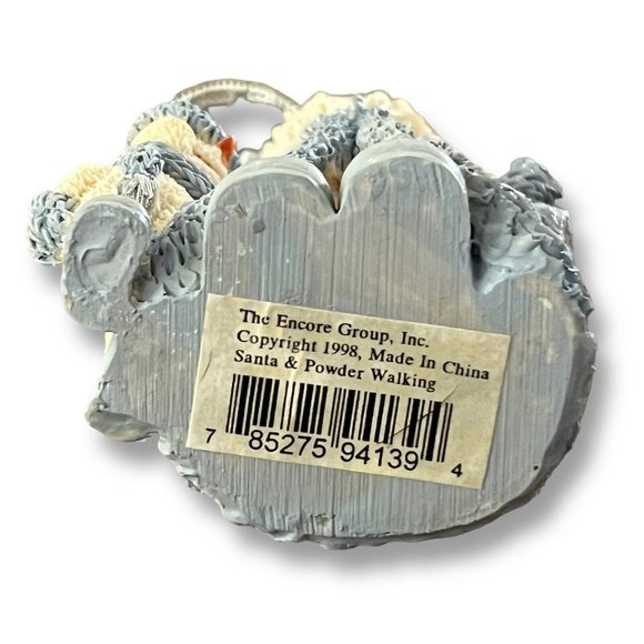 Snow Buddies Ornament Santa & Powder Walking Vintage 1998 Blue & White Snowman - Picture 8 of 10